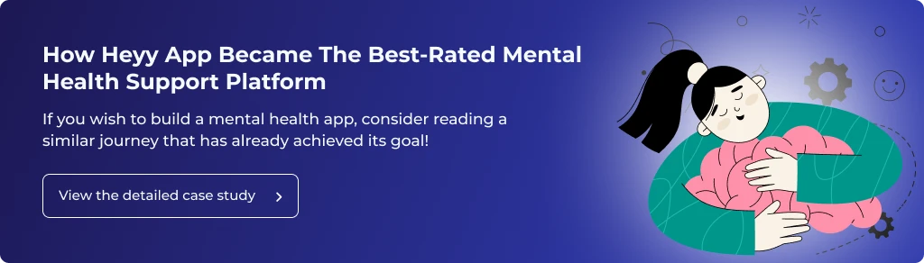 CTA image showcasing the Heyy app for mental health support, inviting users to explore its success story.
